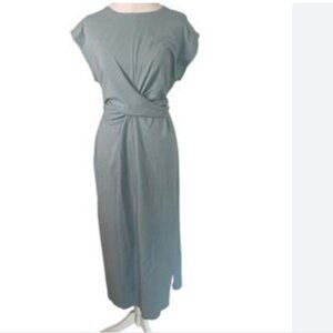 Modern Citizen Fei Tie-Front Organic Cotton Midi Dress – Gray – XS